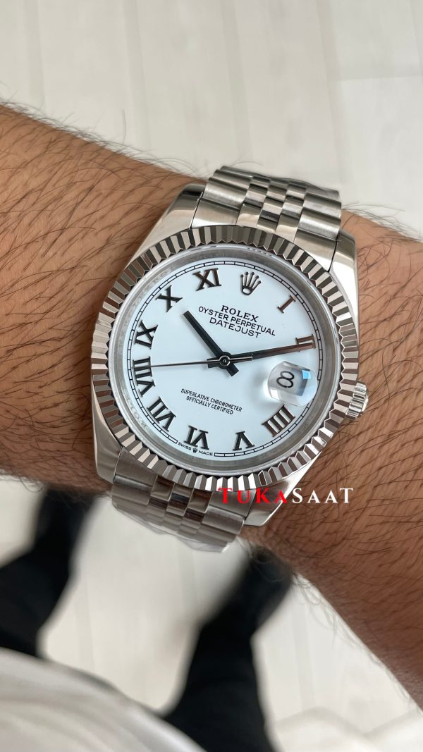 Rolex Datejust White Romen 126334 Jubilee Beyaz Romen Kadran 41mm Replika Saat Rolex Datejust White Romen 126334 Jubilee Beyaz Romen Kadran 41mm Replika Saat