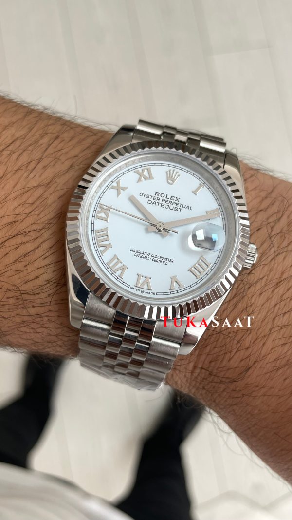 Rolex Datejust White Romen 126334 Jubilee Beyaz Romen Kadran 41mm Replika Saat Rolex Datejust White Romen 126334 Jubilee Beyaz Romen Kadran 41mm Replika Saat