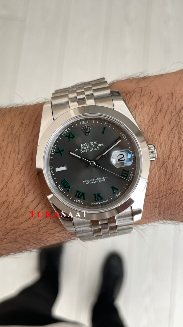 Rolex Datejust Wimbledon 126300 Smooth Bezel Jubilee 41mm Replika Saat