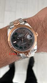 Rolex Datejust Wimbledon 126331 Jubilee Rose Two Tone 41mm DD3235 V2 Super Clone Swiss ETA Saat AR Factory