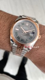 Rolex Datejust Wimbledon 126331 Jubilee Rose Two Tone 41mm DD3235 V2 Super Clone Swiss ETA Saat AR Factory