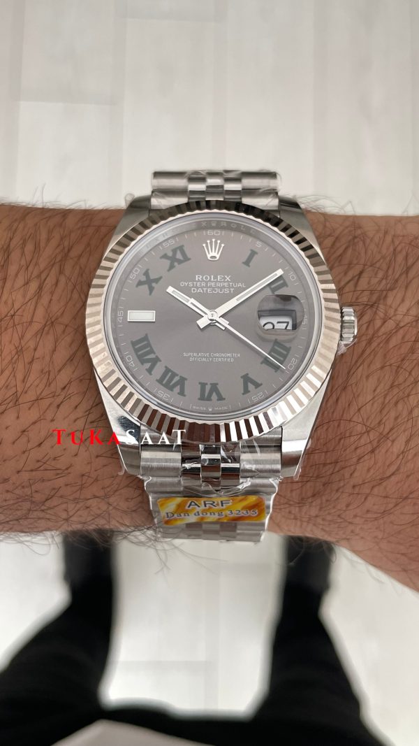 Rolex Datejust Wimbledon 126334 Jubilee 41mm DD3235 V2 Super Klon Swiss ETA Saat AR Factory
