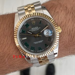 Rolex Datejust Wimbledon 126333 Jubilee Two Tone Gold 41mm Replika Saat