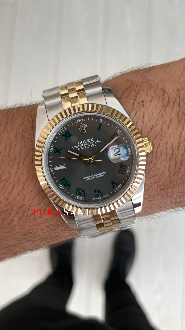 Rolex Datejust Wimbledon 126333 Jubilee Two Tone Gold 41mm Replika Saat Rolex Datejust Wimbledon 126333 Jubilee Two Tone Gold 41mm Replika Saat