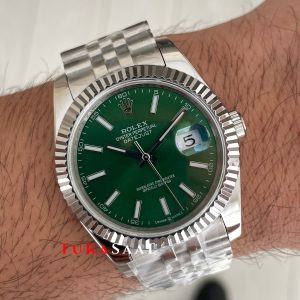 Rolex Datejust Yeşil 126334 Jubilee Mint Green 41mm Replika Saat