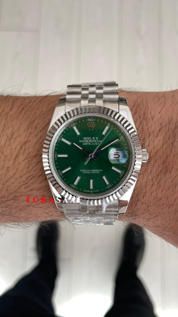 Rolex Datejust Yeşil 126334 Jubilee Mint Green 41mm Replika Saat