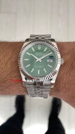 Rolex Datejust Yeşil 126334 Jubilee Mint Green 41mm Replika Saat