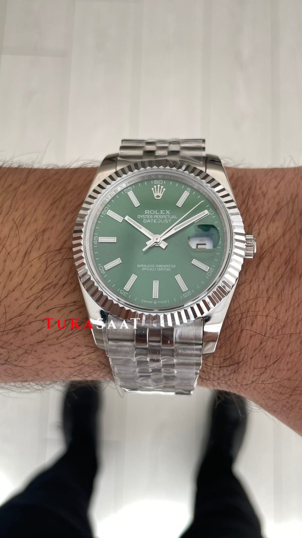 Rolex Datejust Yeşil 126334 Jubilee Mint Green 41mm Replika Saat
