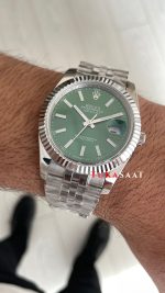 Rolex Datejust Yeşil 126334 Jubilee Mint Green 41mm Replika Saat