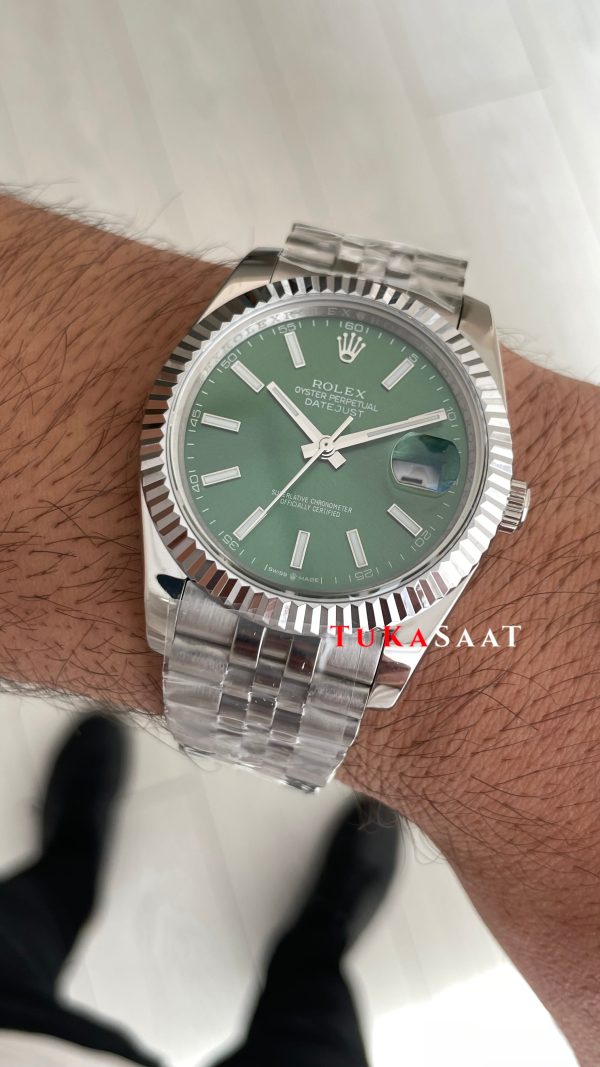 Rolex Datejust Yeşil 126334 Jubilee Mint Green 41mm Replika Saat