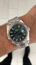 Rolex Datejust Yeşil 126334 Jubilee Mint Green Dial 41mm V2 3235 Super Clone Swiss ETA Saat VS Factory