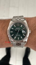 Rolex Datejust Yeşil 126334 Jubilee Mint Green Dial 41mm V2 3235 Super Clone Swiss ETA Saat VS Factory