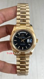 Rolex Day Date Siyah 228238 President 40mm Gold Replika Saat