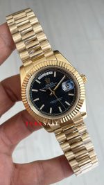 Rolex Day Date Siyah 228238 President 40mm Gold Replika Saat