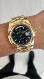 Rolex Day Date Siyah 228238 President 40mm Gold Replika Saat