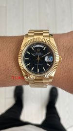 Rolex Day Date Siyah 228238 President 40mm Gold Replika Saat
