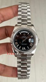 Rolex Day Date Siyah 228239 Black Roman Dial 40mm Replika Saat