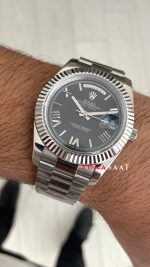 Rolex Day Date Siyah 228239 Black Roman Dial 40mm Replika Saat