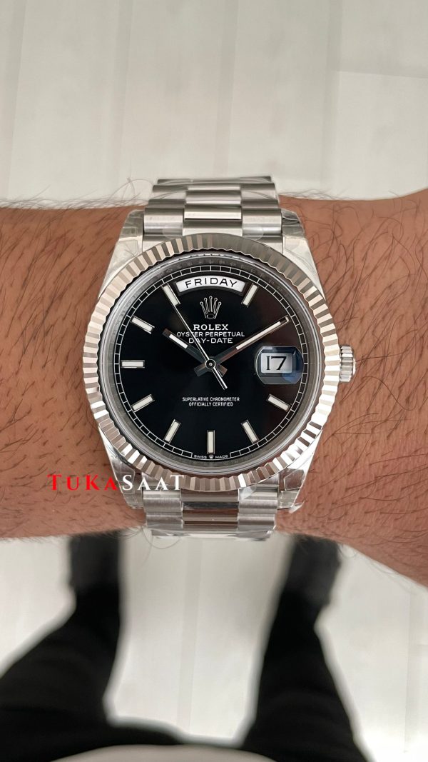 Rolex Day Date Siyah Kadran 228239 Bright Black Dial 40mm President 3255 Super Clone ETA Swiss VS Factory