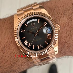 Rolex Day Date Slate Ombre 228235 Rose Arduvaz Kadran 40mm Replika Saat