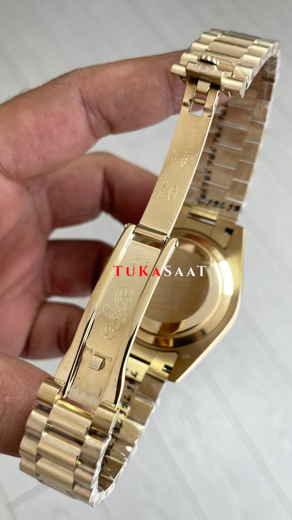 Rolex Day Date Turkuaz 128238 Turquoise Diamond Roman Dial Gold 40mm Replika Saat