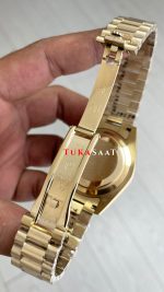 Rolex Day Date Turuncu 128238 Orange Carnelian Diamond Roman Dial Gold 40mm Replika Saat