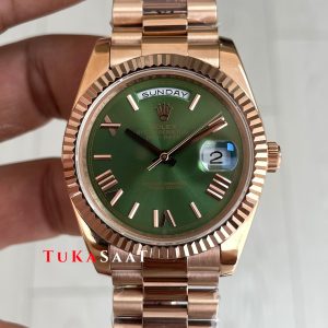 Rolex Day Date Yeşil 228235 Olive Green 40mm Rose Replika Saat