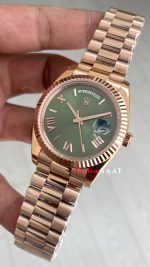 Rolex Day Date Yeşil 228235 Olive Green 40mm Rose Replika Saat