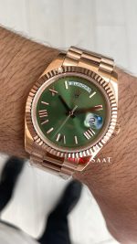Rolex Day Date Yeşil 228235 Olive Green 40mm Rose Replika Saat