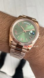 Rolex Day Date Yeşil 228235 Olive Green 40mm Rose Replika Saat