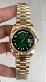 Rolex Day Date Yeşil 228238 Ombre Green Gold 40mm Replika Saat