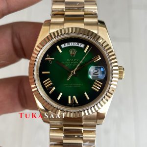 Rolex Day Date Yeşil 228238 Ombre Green Gold 40mm Replika Saat
