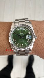 Rolex Day Date Yeşil Kadran 228239 Olive Green 40mm Replika Saat