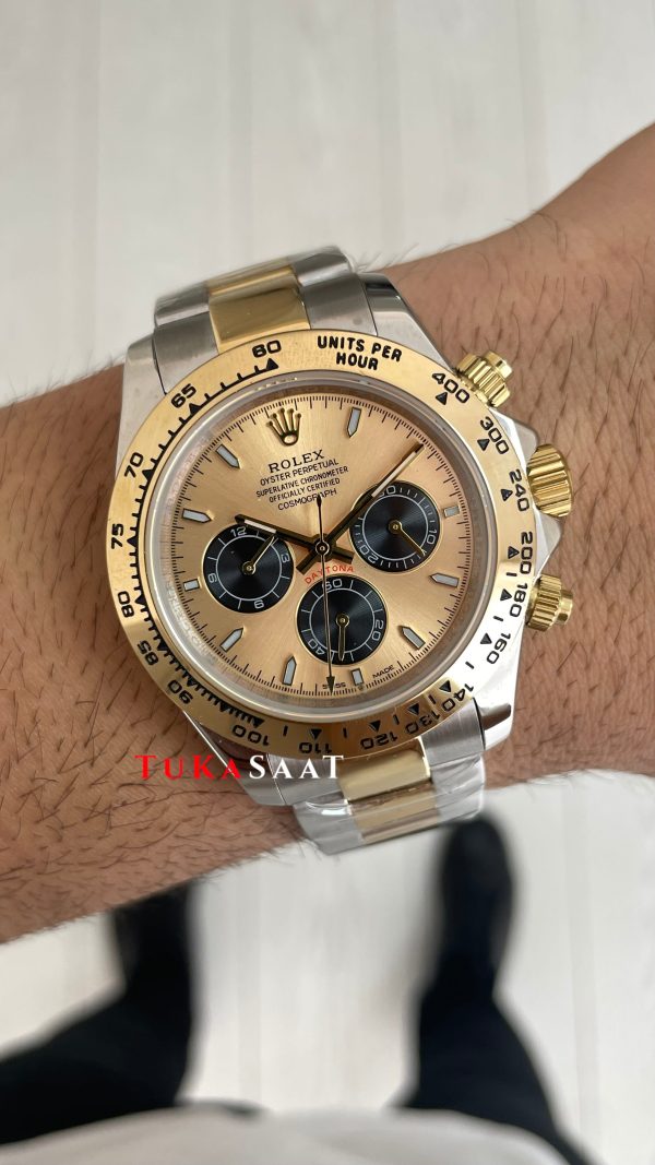 Rolex Daytona Cosmograph 126503 Champagne Two Tone Gold 40mm Replika Saat