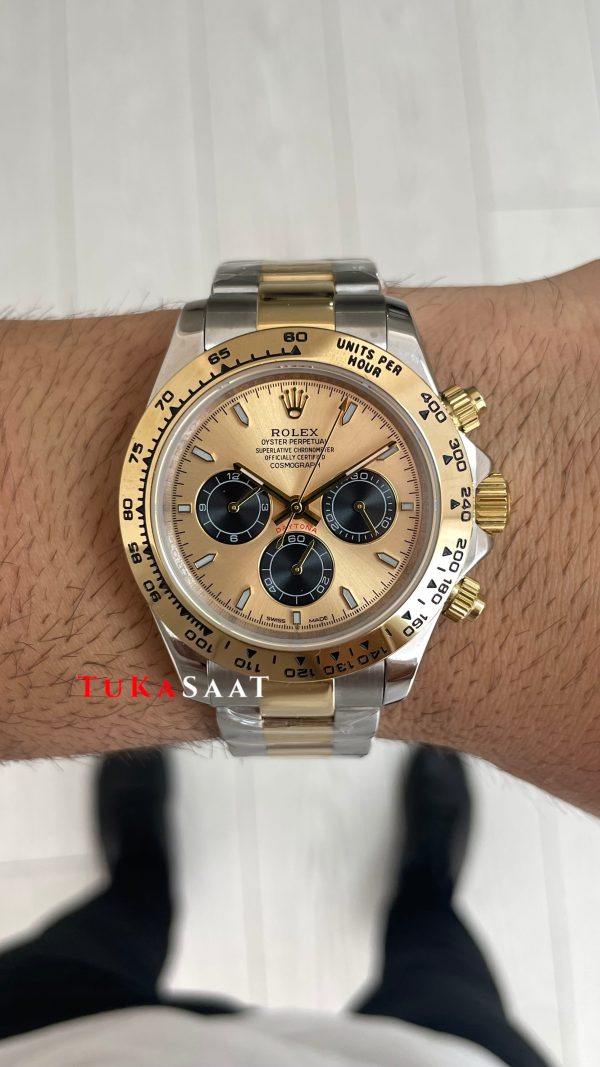 Rolex Daytona Cosmograph 126503 Champagne Two Tone Gold 40mm Replika Saat