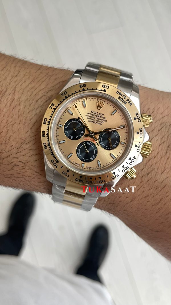 Rolex Daytona Cosmograph 126503 Champagne Two Tone Gold 40mm Replika Saat