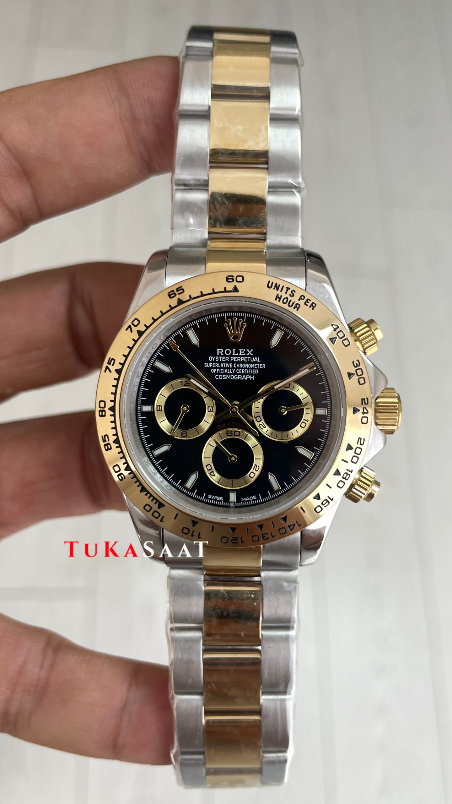 Rolex Daytona Cosmograph 126503 Two Tone Gold 40mm Siyah Kadran Replika Saat Rolex Daytona Cosmograph 126503 Two Tone Gold 40mm Siyah Kadran Replika Saat