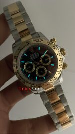 Rolex Daytona Cosmograph 126503 Two Tone Gold 40mm Siyah Kadran Replika Saat