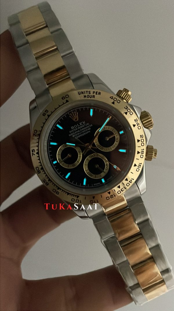 Rolex Daytona Cosmograph 126503 Two Tone Gold 40mm Siyah Kadran Replika Saat Rolex Daytona Cosmograph 126503 Two Tone Gold 40mm Siyah Kadran Replika Saat