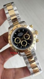 Rolex Daytona Cosmograph 126503 Two Tone Gold 40mm Siyah Kadran Replika Saat