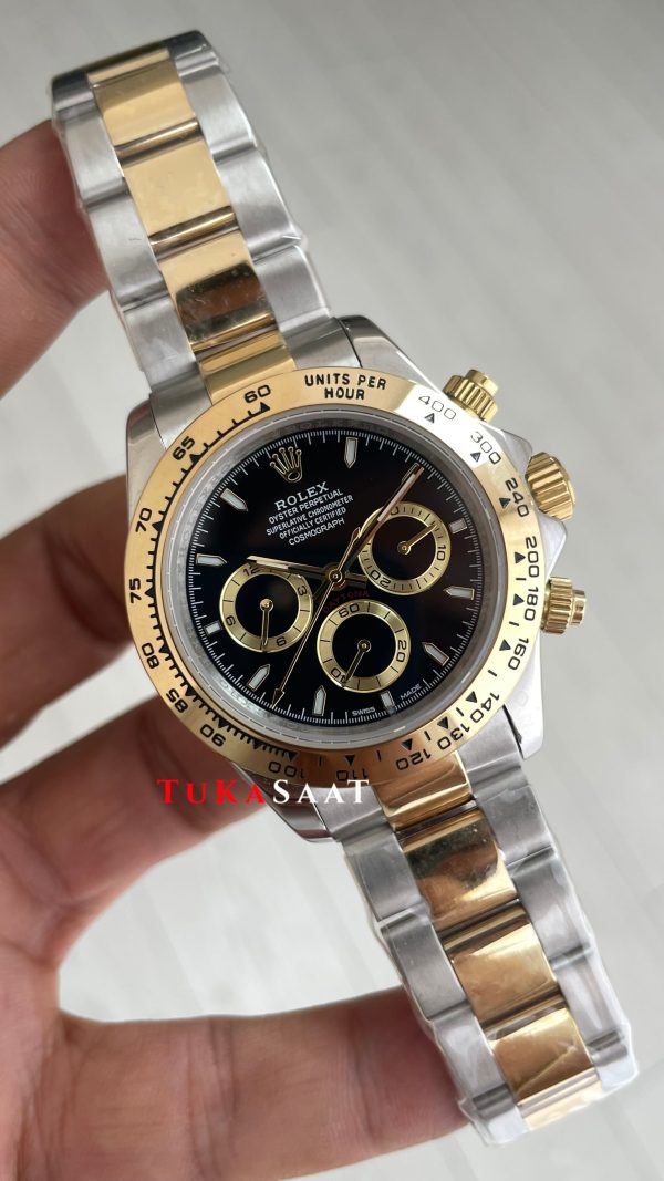 Rolex Daytona Cosmograph 126503 Two Tone Gold 40mm Siyah Kadran Replika Saat Rolex Daytona Cosmograph 126503 Two Tone Gold 40mm Siyah Kadran Replika Saat