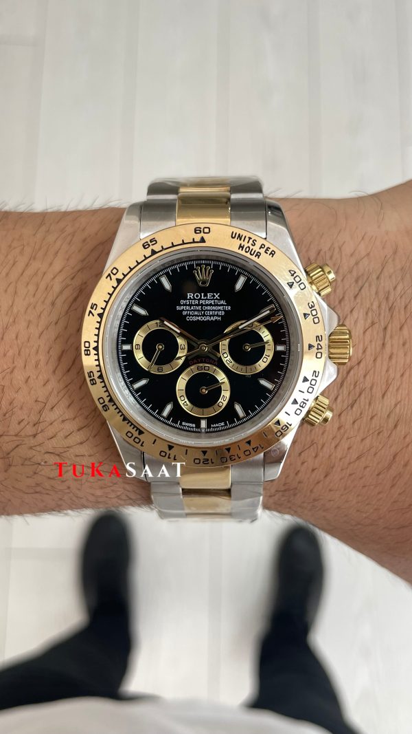 Rolex Daytona Cosmograph 126503 Two Tone Gold 40mm Siyah Kadran Replika Saat Rolex Daytona Cosmograph 126503 Two Tone Gold 40mm Siyah Kadran Replika Saat