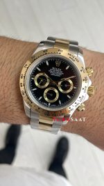 Rolex Daytona Cosmograph 126503 Two Tone Gold 40mm Siyah Kadran Replika Saat