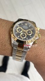 Rolex Daytona Cosmograph 126503 Two Tone Gold 40mm Siyah Kadran Replika Saat