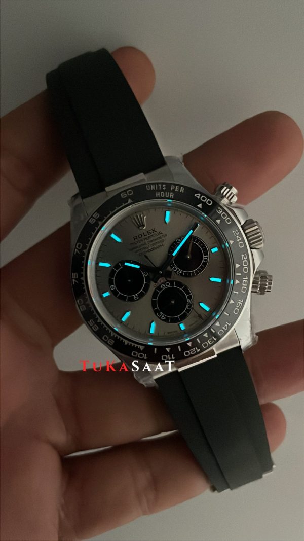 Rolex Daytona Ghost 126519LN Oysterflex Gri Kadran 40mm 4131 Super Clone Swiss Eta Saat QF Factory Rolex Daytona Ghost 126519LN Oysterflex Gri Kadran 40mm 4131 Super Clone Swiss Eta Saat QF Factory