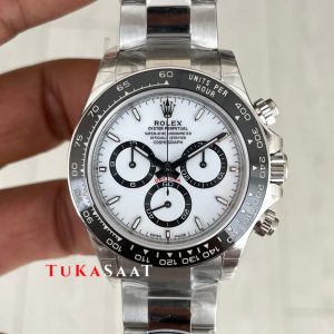 Rolex Daytona Panda 126500LN Beyaz Kadran 40mm 4130 Super Clone Swiss ETA Saat Clean Factory
