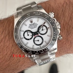 Rolex Daytona Panda 126500LN Beyaz Kadran 40mm 4130 Super Clone Swiss ETA Saat Clean Factory