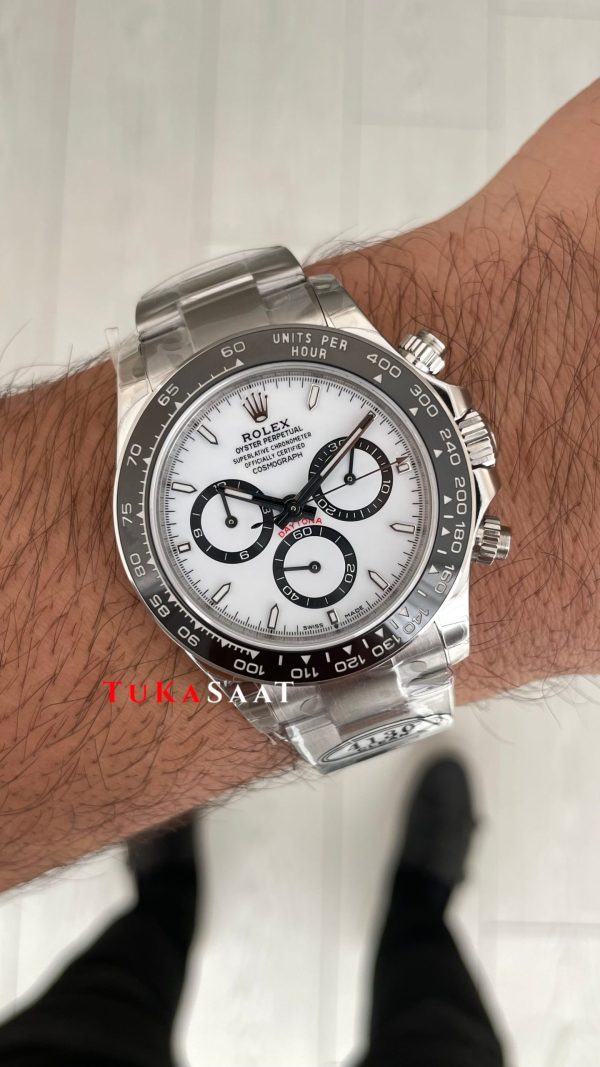 Rolex Daytona Panda 126500LN Beyaz Kadran 40mm 4130 Super Clone Swiss ETA Saat Clean Factory