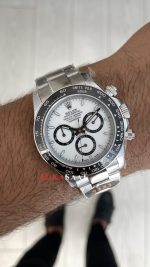 Rolex Daytona Panda 126500LN Beyaz Kadran 40mm 4131 Super Clone Swiss ETA Saat QF Factory