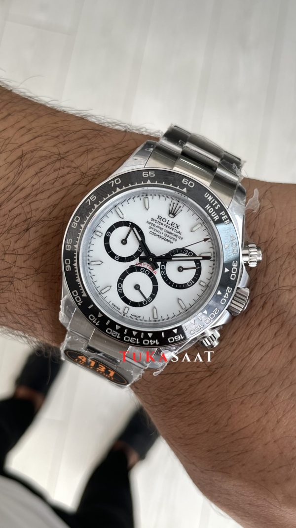 Rolex Daytona Panda 126500LN Beyaz Kadran 40mm 4131 Super Clone Swiss ETA Saat QF Factory